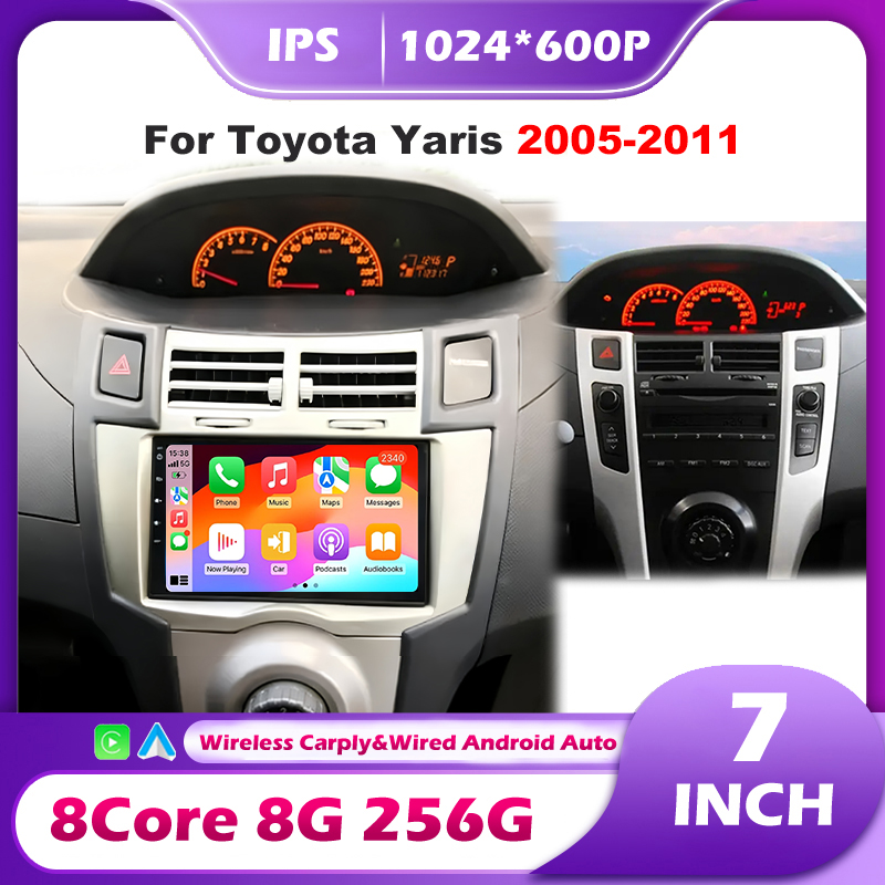 Car Accessories Online - 7' 토요타 야리스 2005-2011 차량용 카플레이