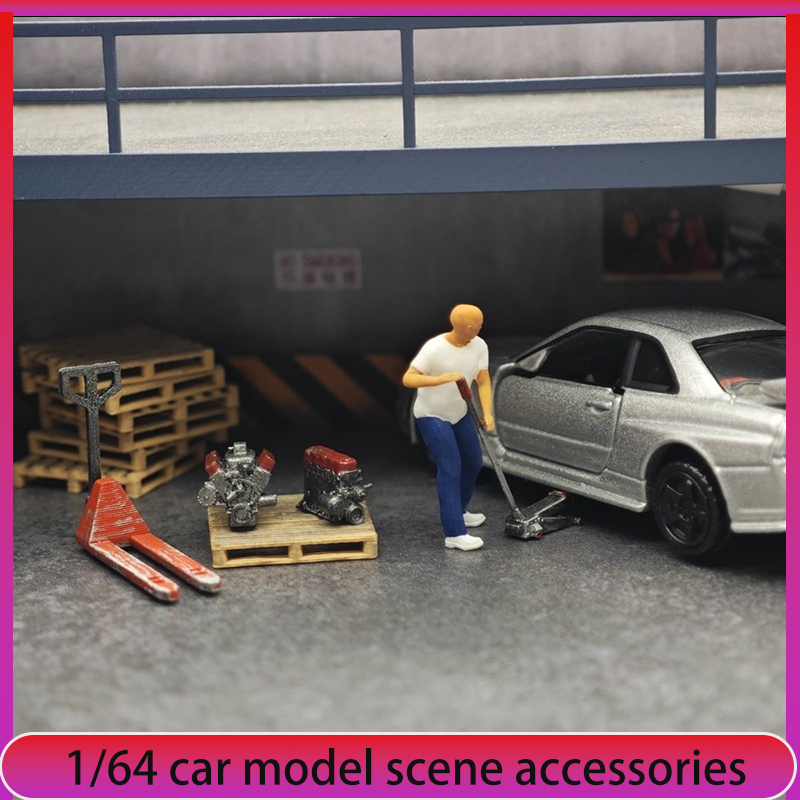 Car Accessories For Decoration - 1:64 자동차 모델 수리점 장면 장식,