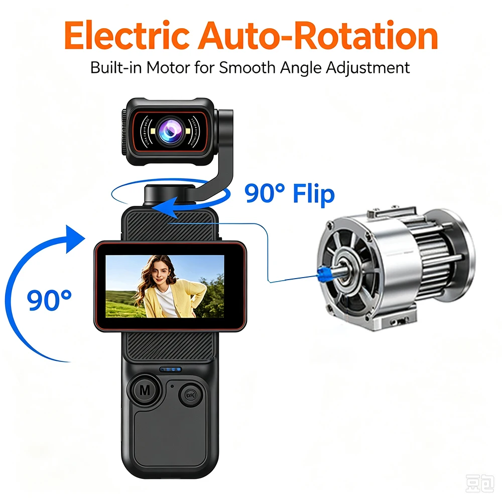 Car Accessories Online - 새로운 포켓형 핸드헬드 브이로그 카메라, 270