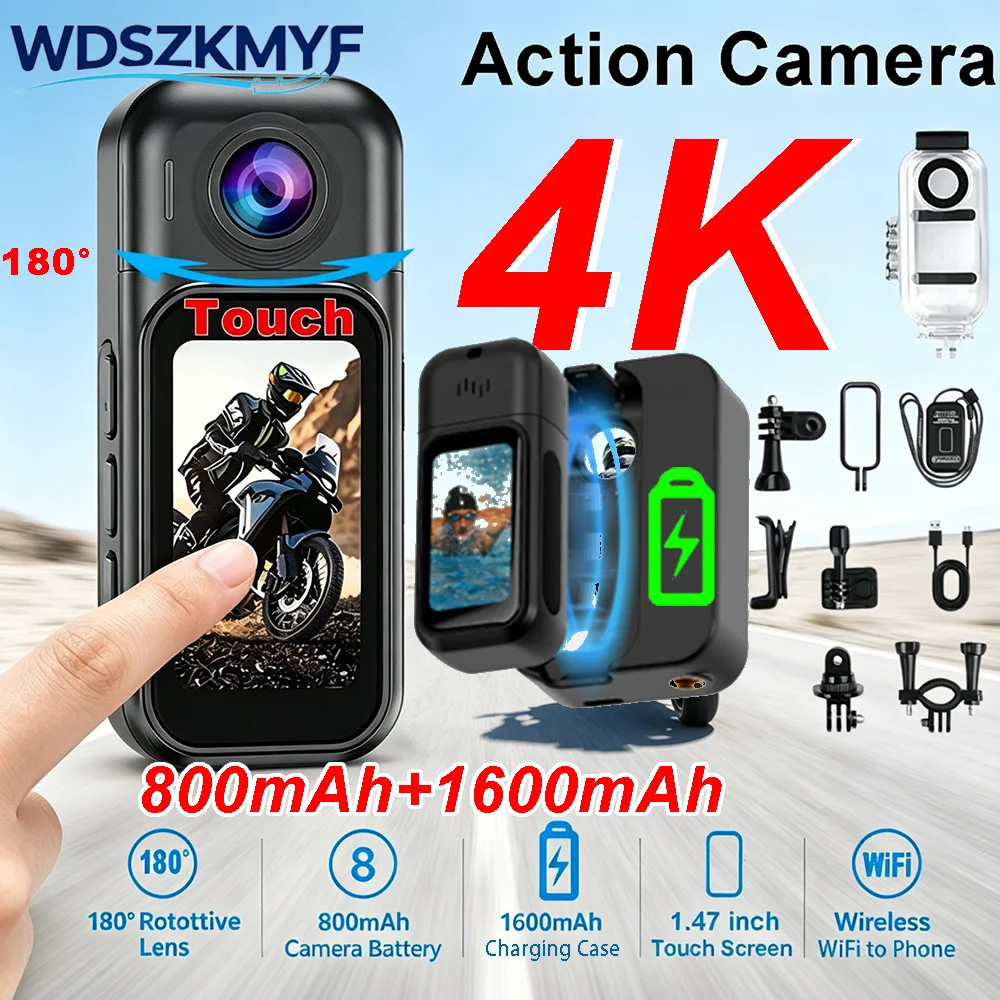 4K/1080P 미니 WiFi 바디캠 충전 케이스 포함 - Car Accessories Online 리뷰 및 가격
