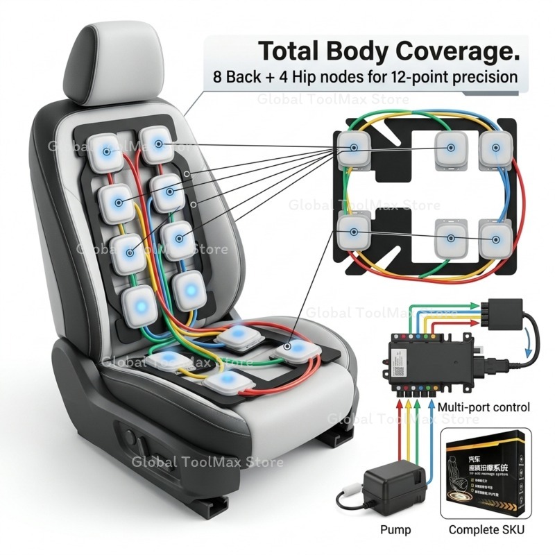 12개 에어백 마사지 자동차 시트 쿠션 5단계 조절 가 - Car Accessories Limassol 리뷰 및 가격
