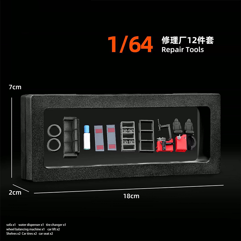 1:64 자동차 정비소 소품 세트 장면 모델 타이어 액 - Car Accessories For Decoration 리뷰 및 가격