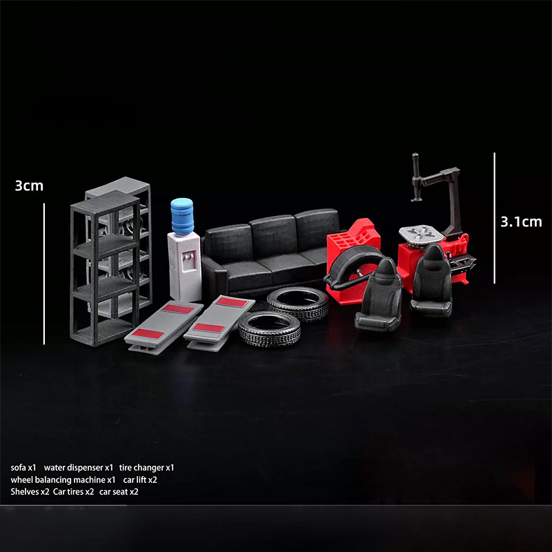 1:64 자동차 정비소 소품 세트 장면 모델 타이어 액 - Car Accessories For Decoration 리뷰 및 가격