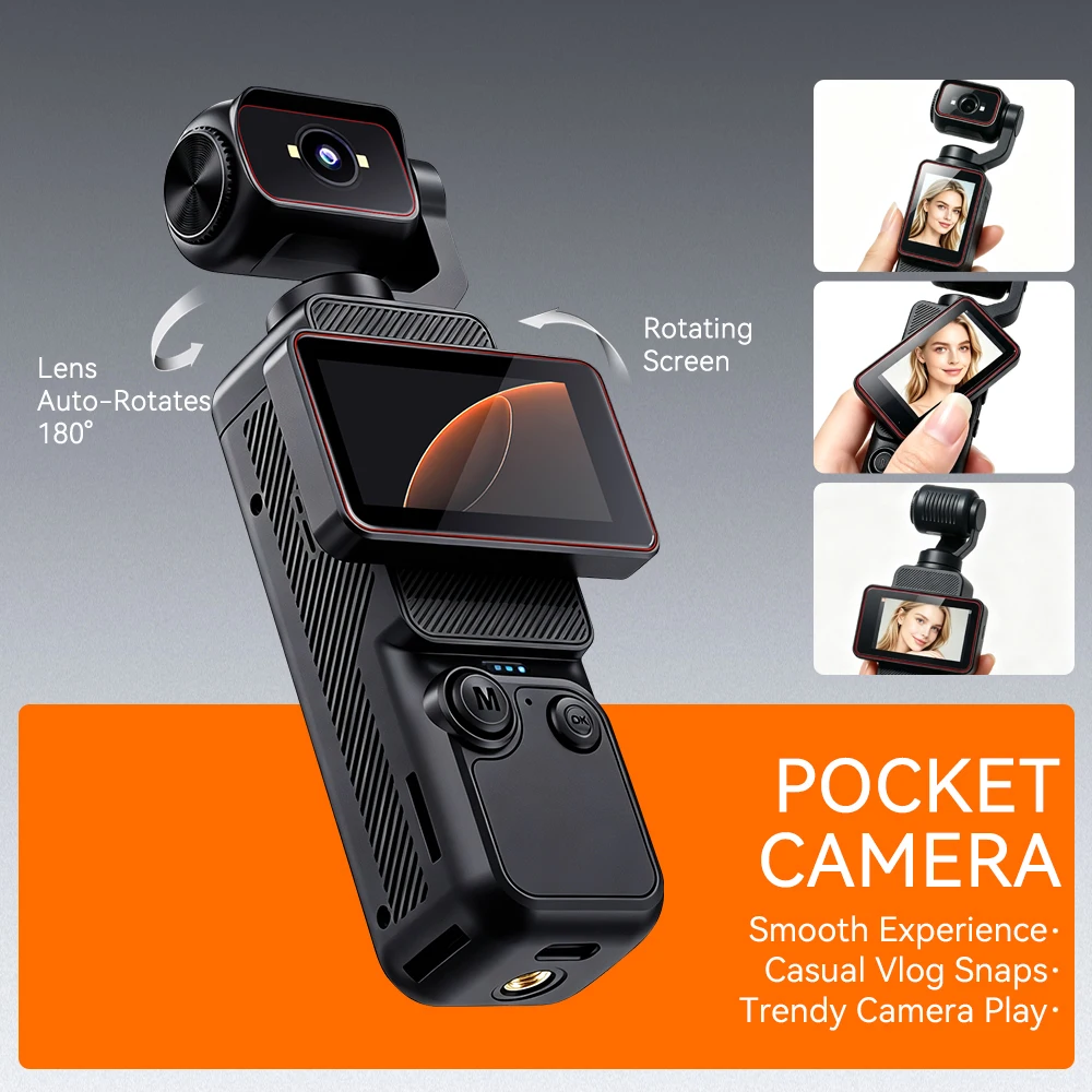 새로운 포켓형 핸드헬드 브이로그 카메라, 270 °   - Car Accessories Online 리뷰 및 가격