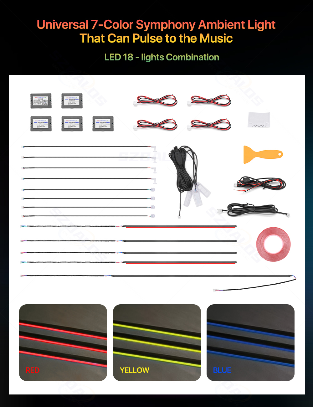 인기 판매 차량용 앰비언트 라이트 키트 18 in 1  - Led Interior Ambient Light 리뷰 및 가격