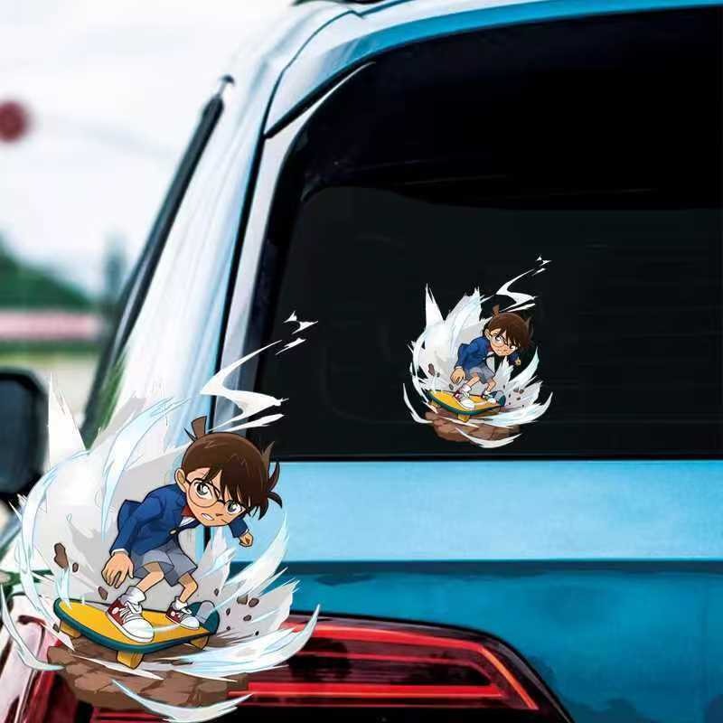 형사 코난 만화 스케이트보드 스티커, 자동차 오토바이  - Car Accessories For Decoration 리뷰 및 가격